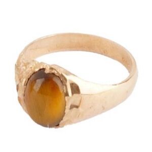 Vintage Gold Ring with Brown Stone